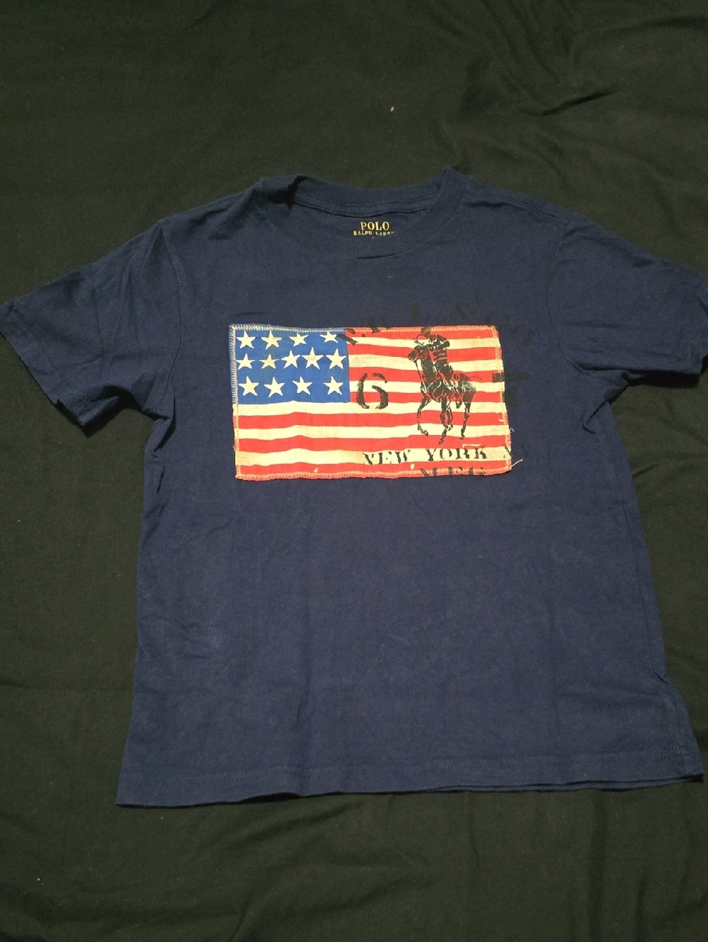 Polo by Ralph Lauren Navy Blue American Flag Graphic Tee